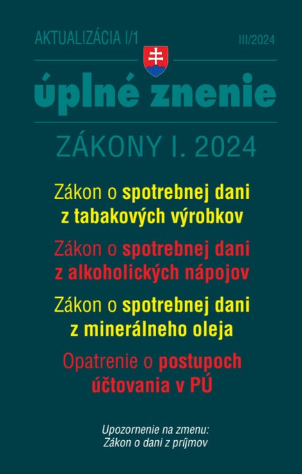 Aktualizácia I/1 / 2024 - daňové a účtovné zákony