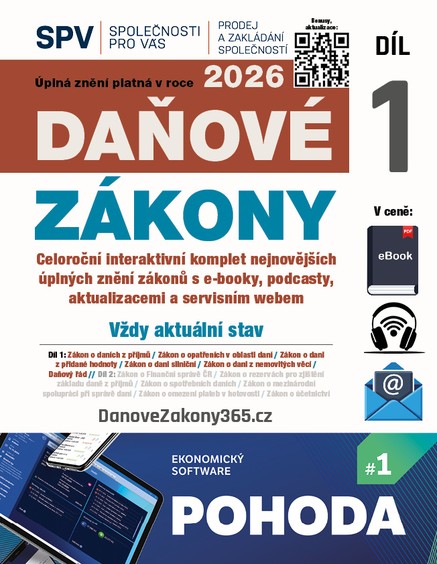 Daňové zákony 2026 XXL ProFi (Díl 1.)