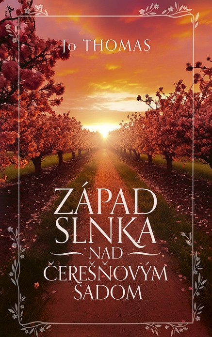 Západ slnka nad čerešňovým sadom