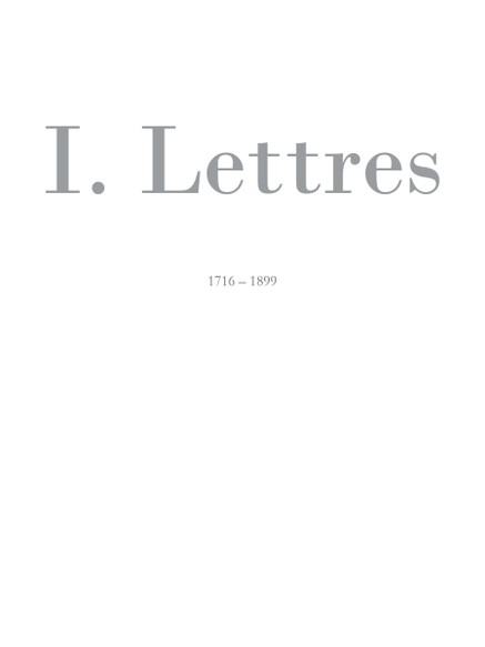 I. Lettres